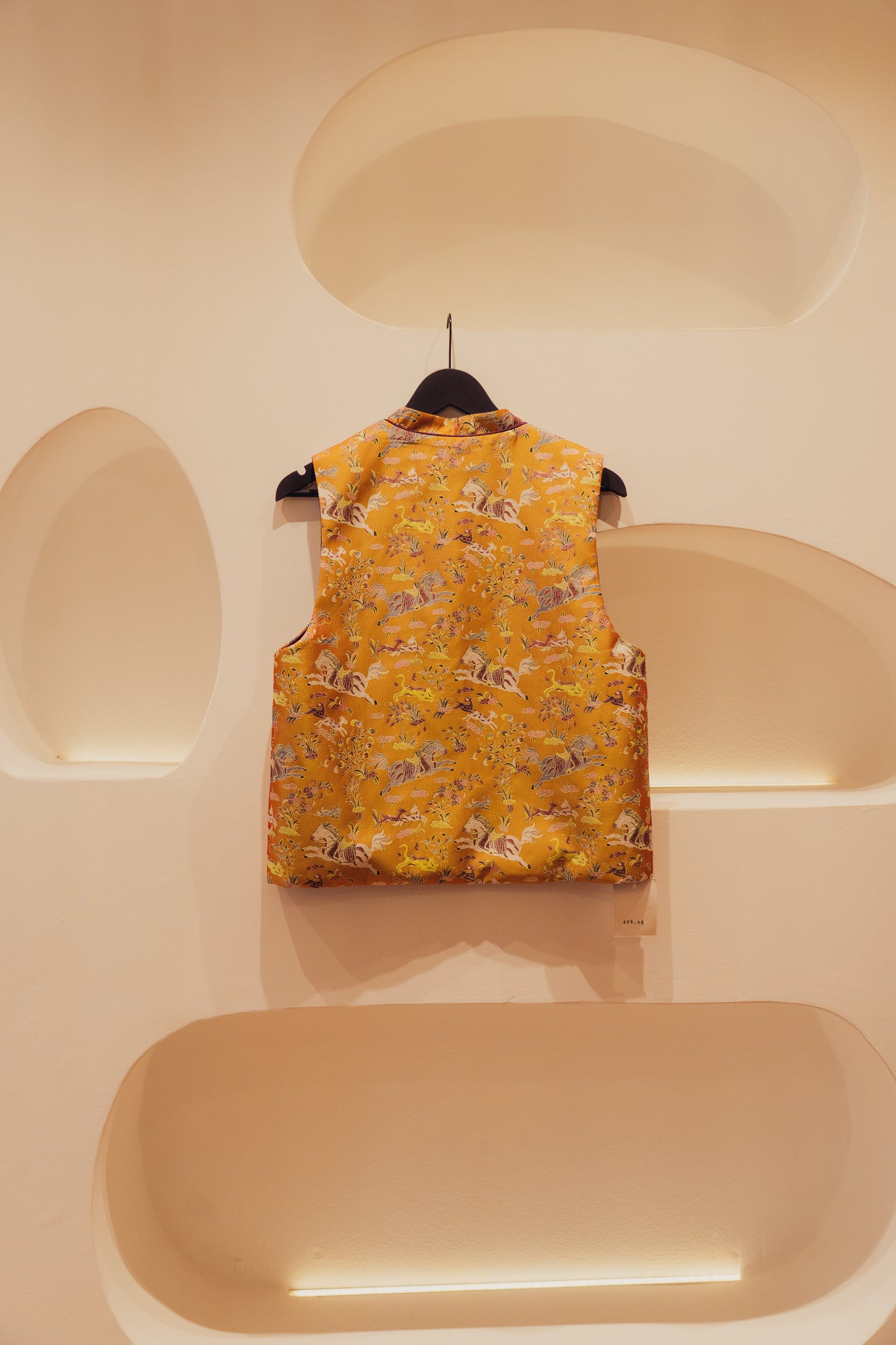 Silk hand embroidered vest