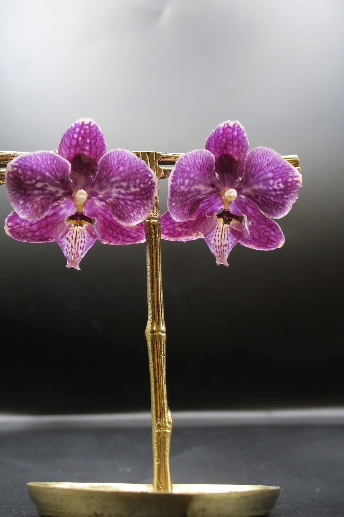 Viviana real orchid earrings