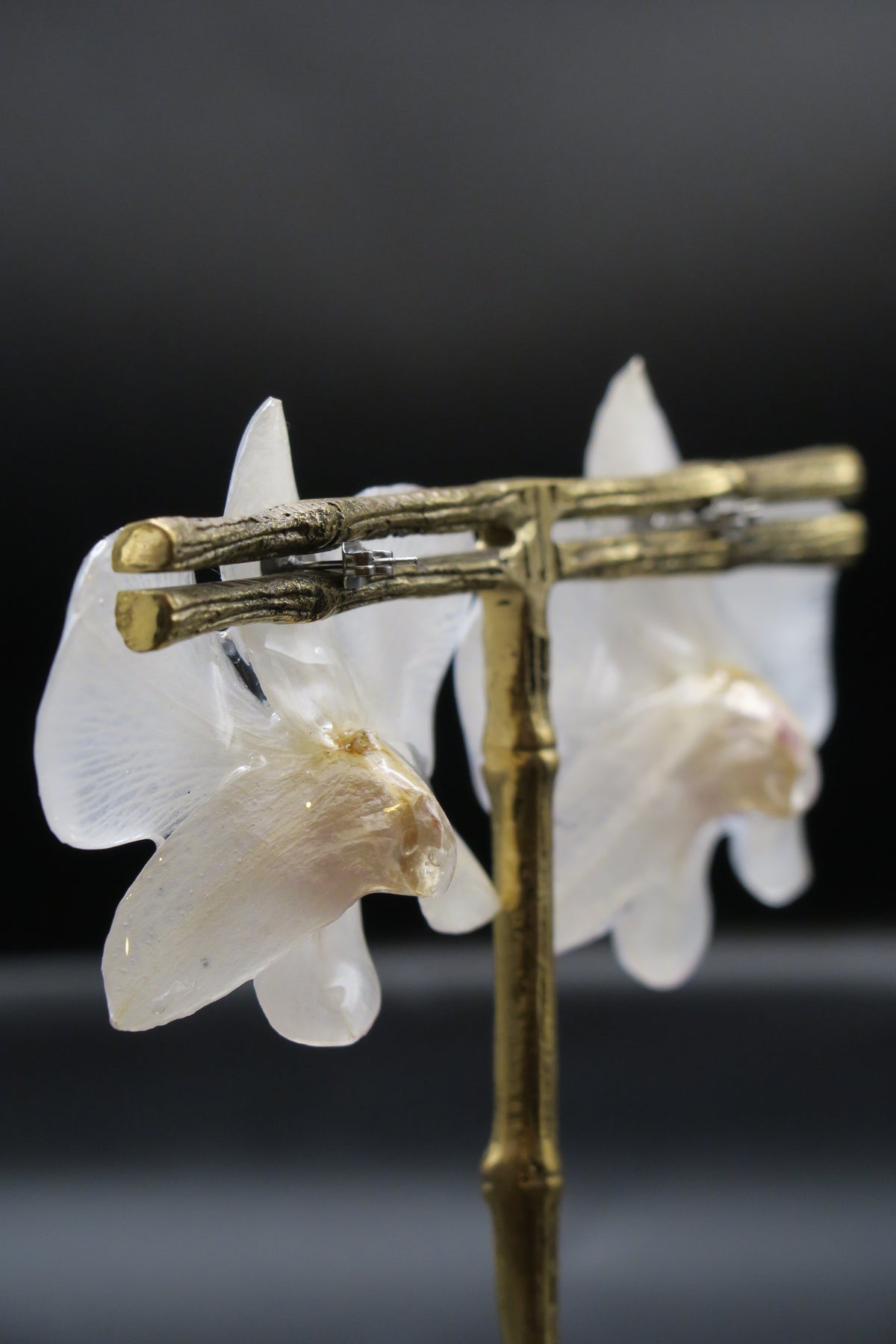 Alma real orchid earrings