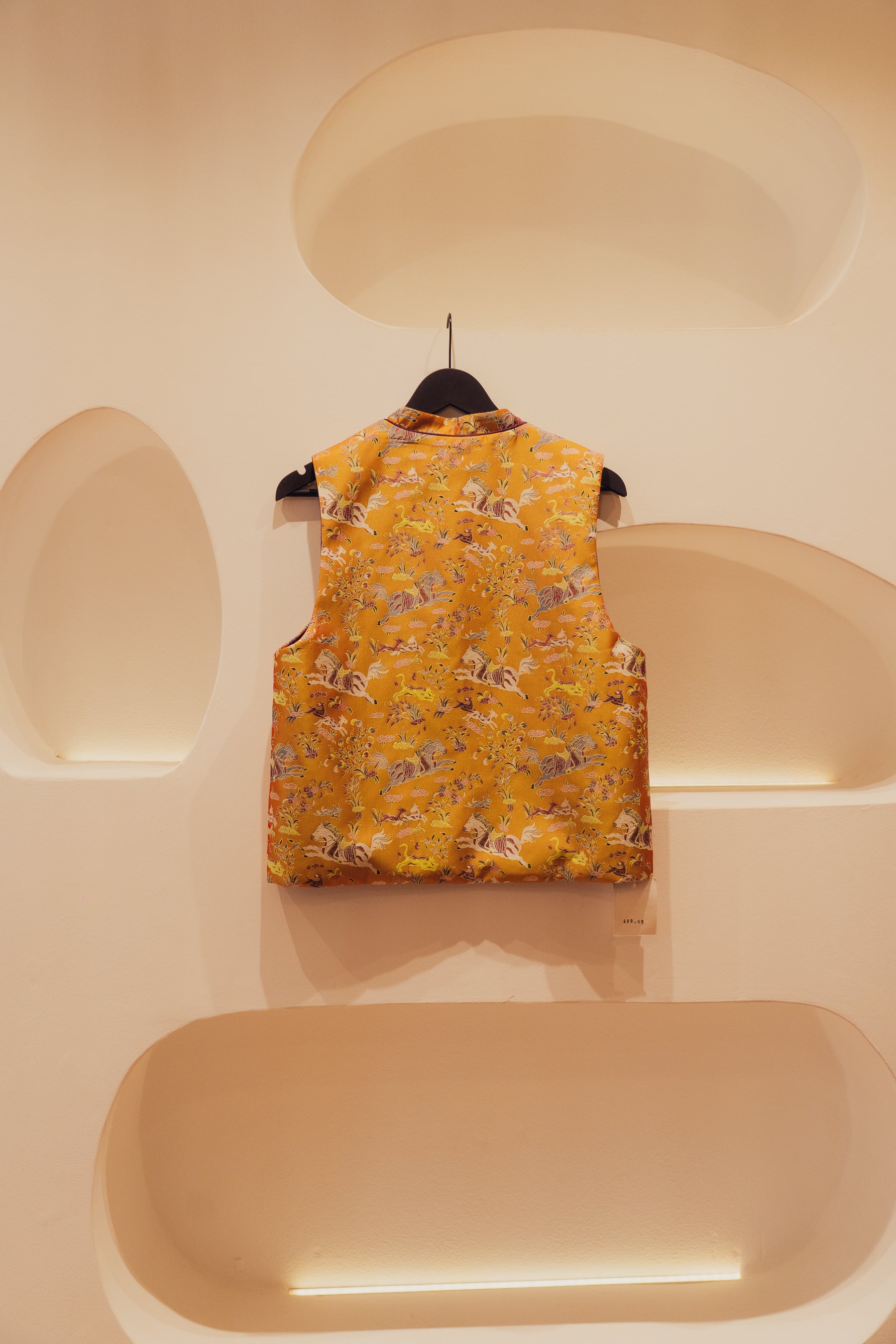Silk hand embroidered vest