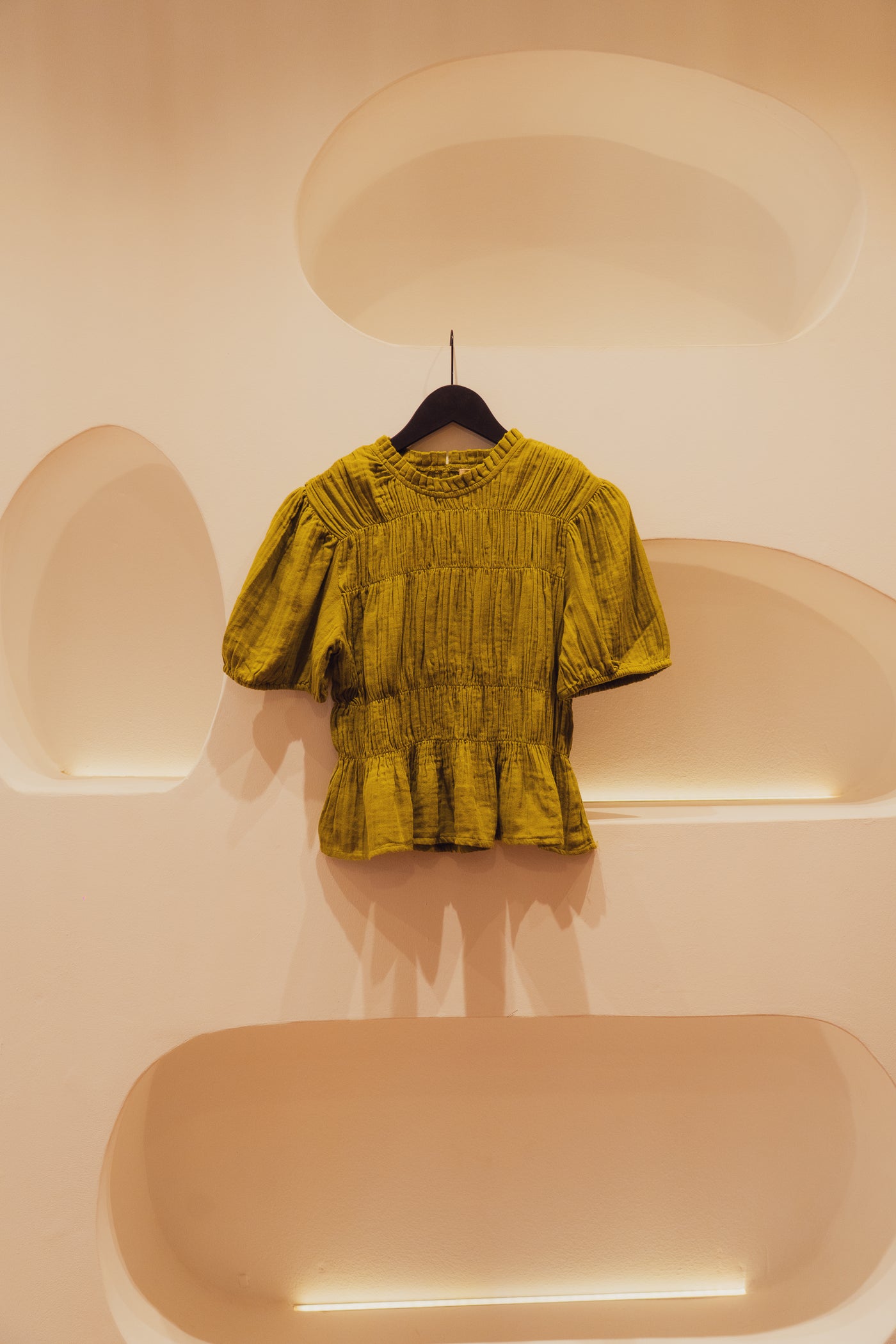 Pistache green smock blouse