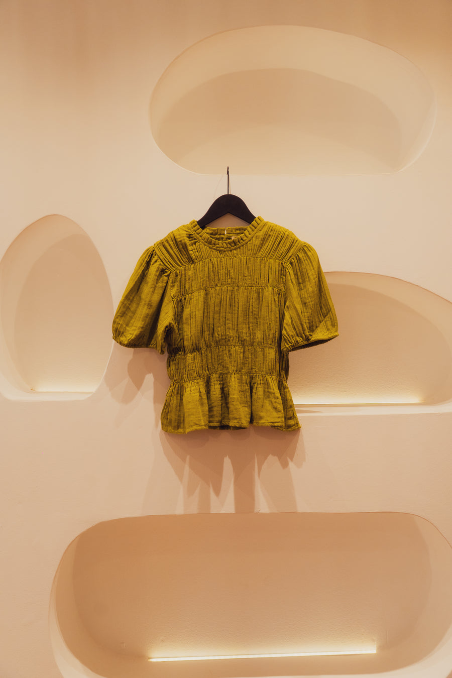 Pistache green smock blouse