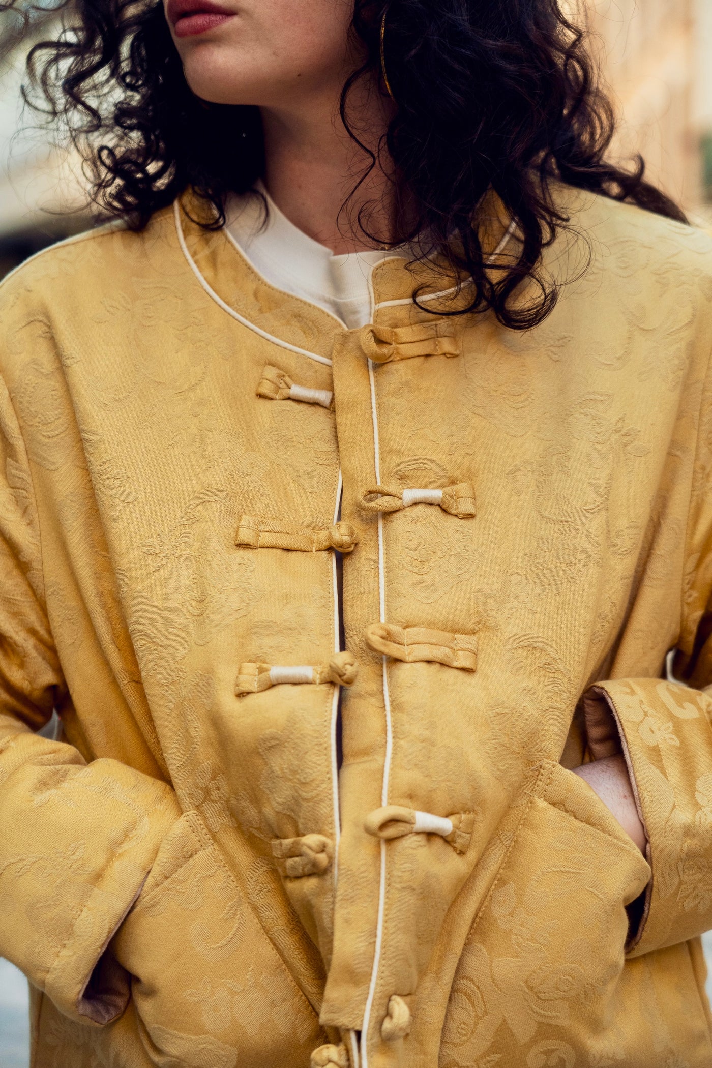 Banana yellow silk jacket