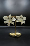 Bianca real orchid earrings
