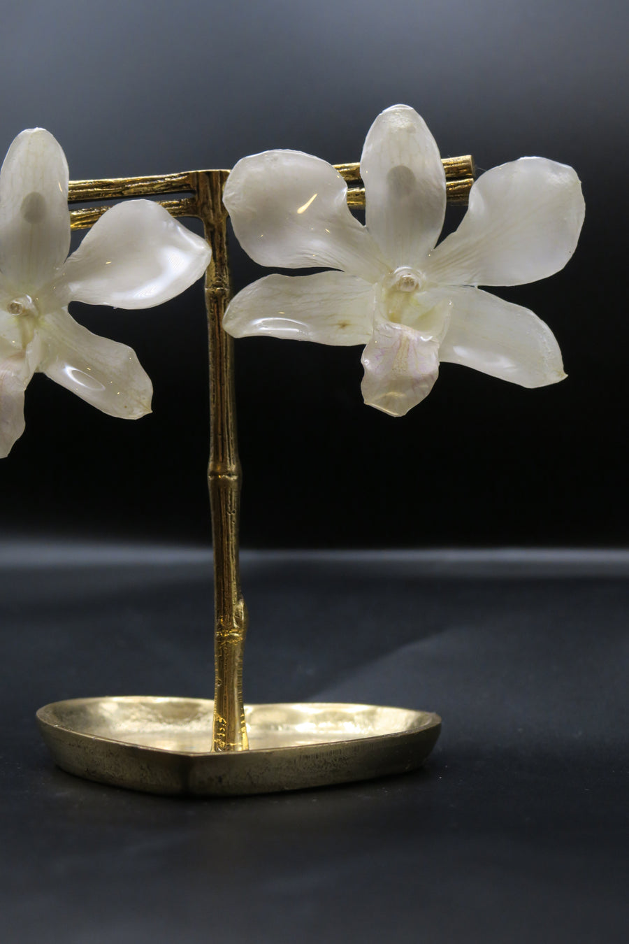 Bianca real orchid earrings