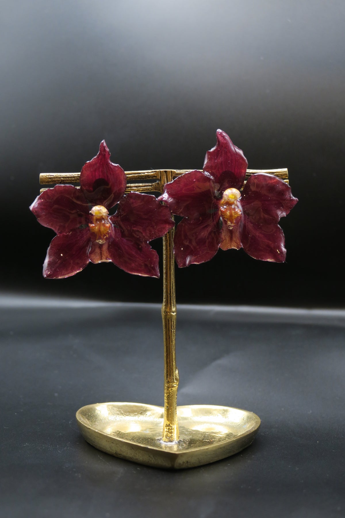 Gabriela real orchid earrings