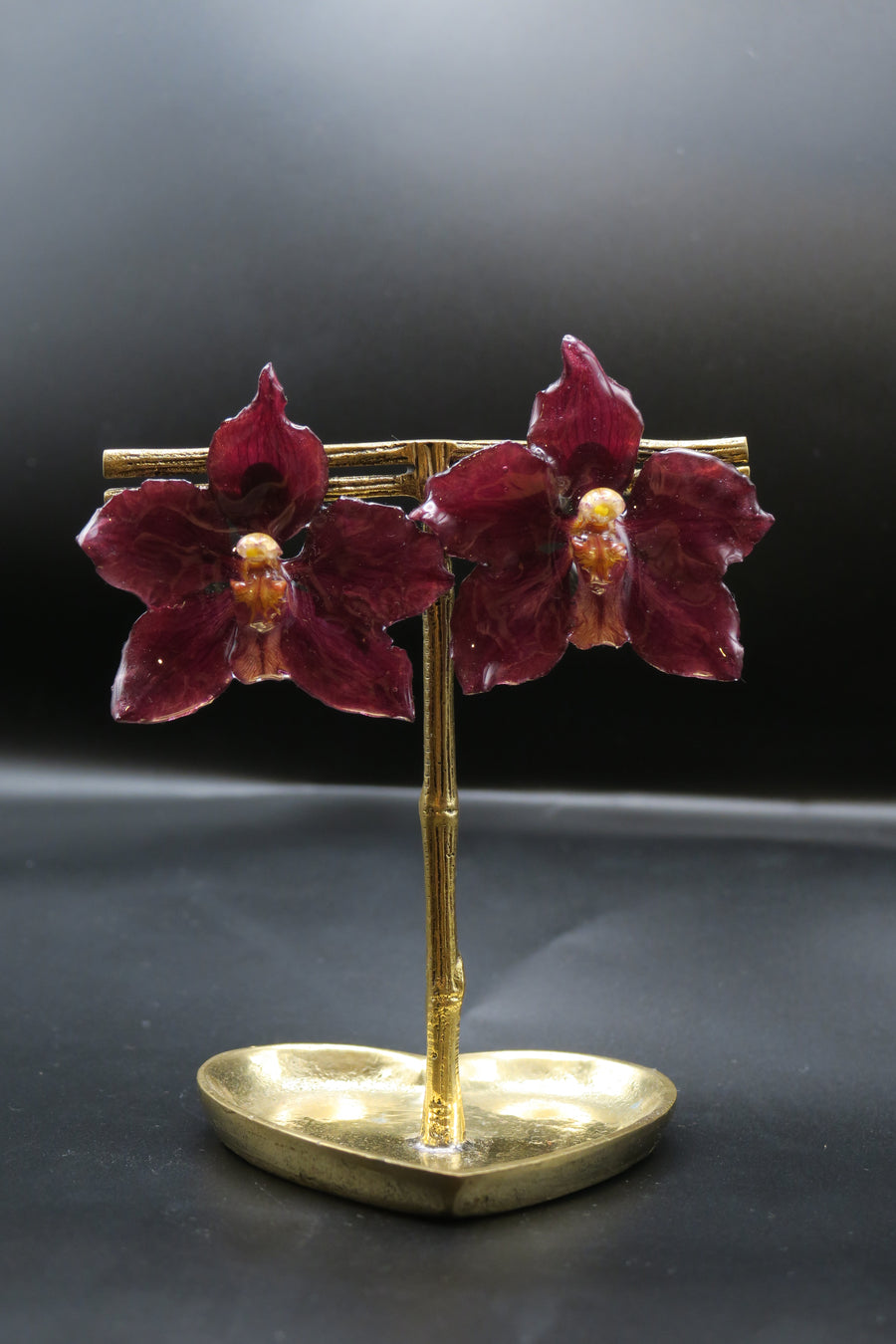 Gabriela real orchid earrings