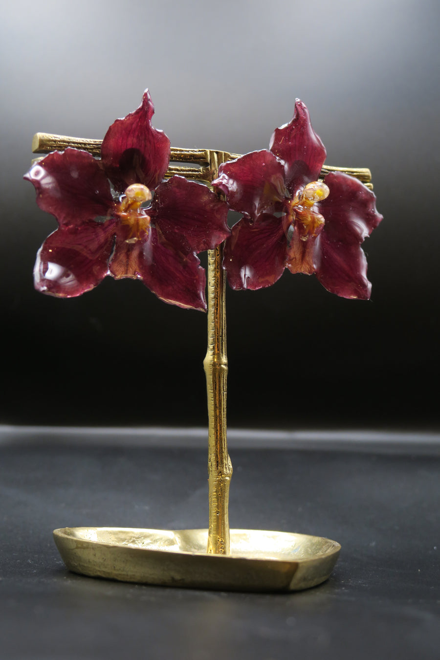 Gabriela real orchid earrings