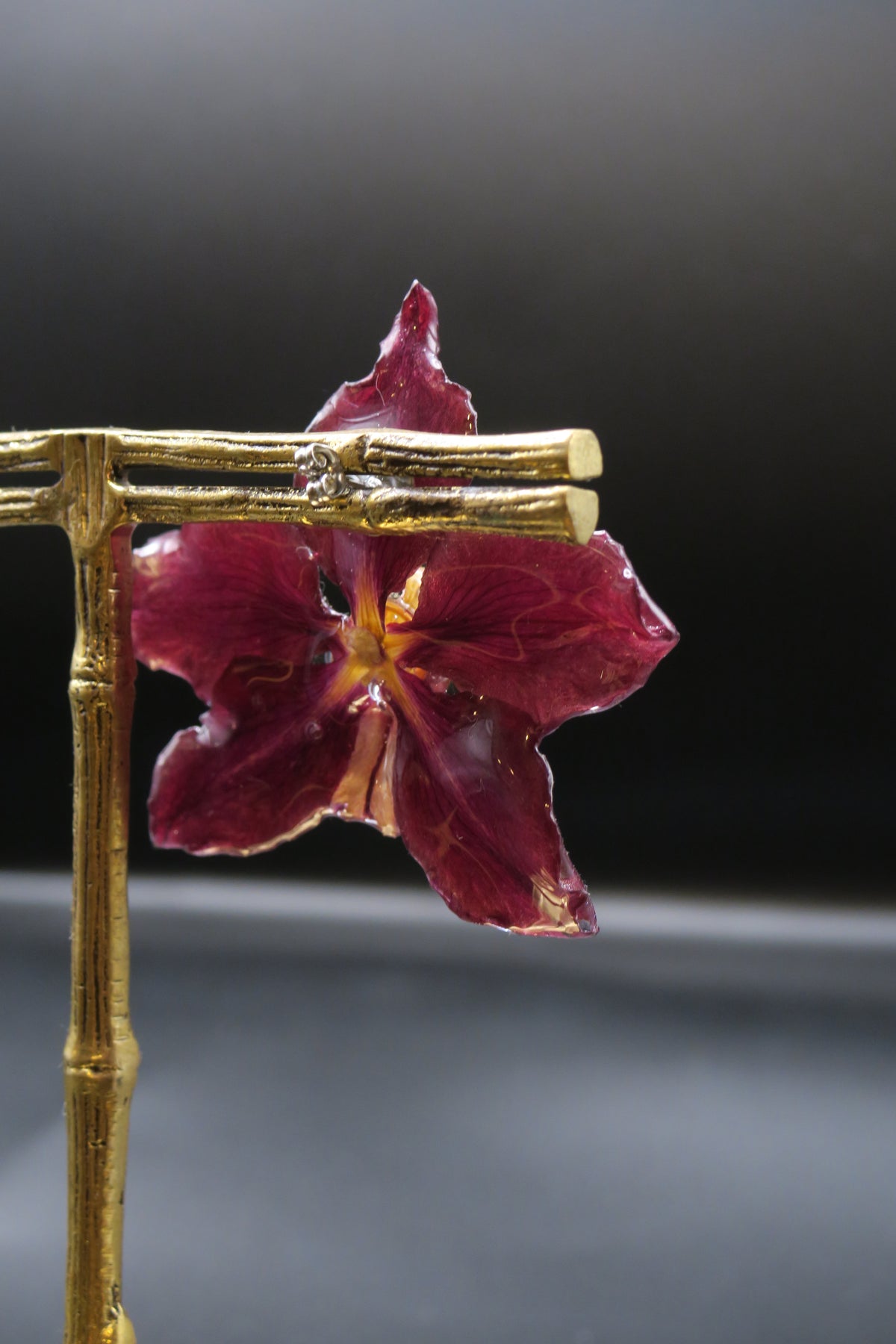 Gabriela real orchid earrings