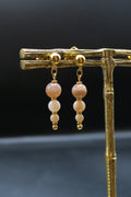 Peach moonstone earrings