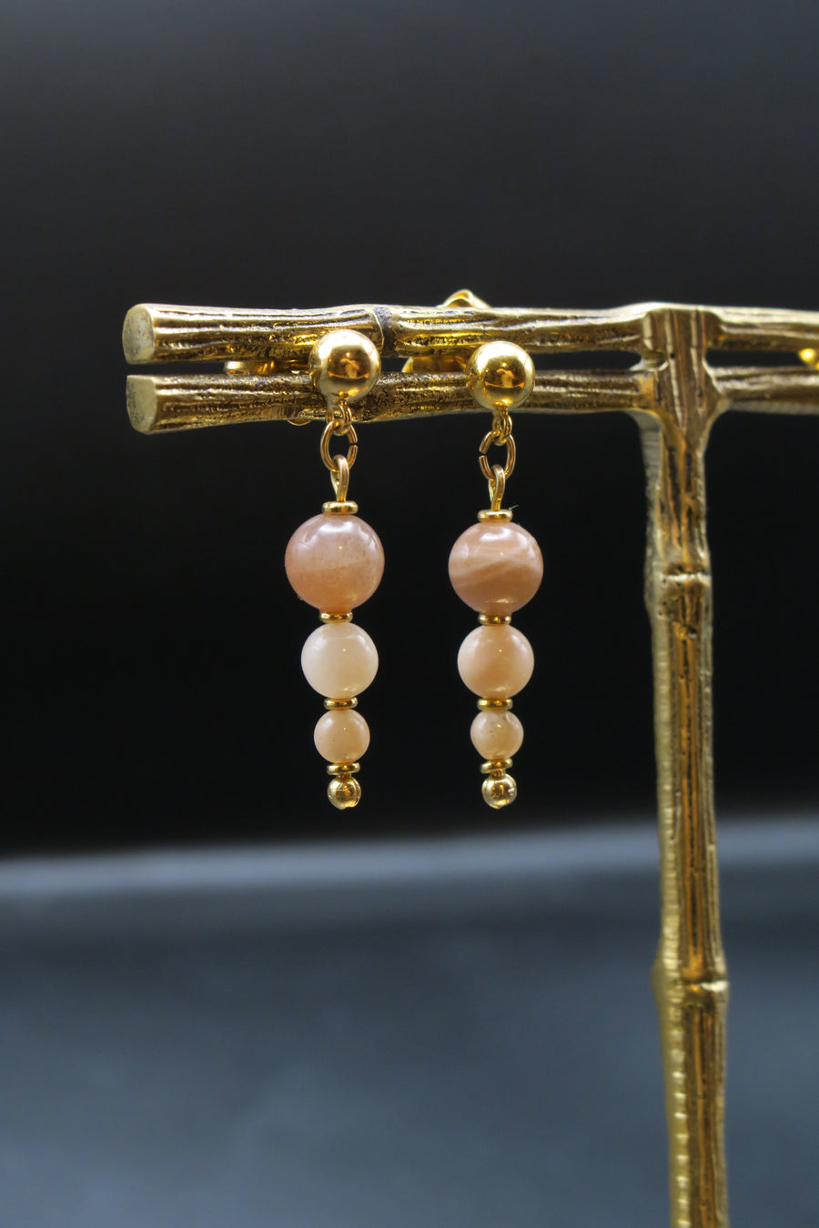 Peach moonstone earrings