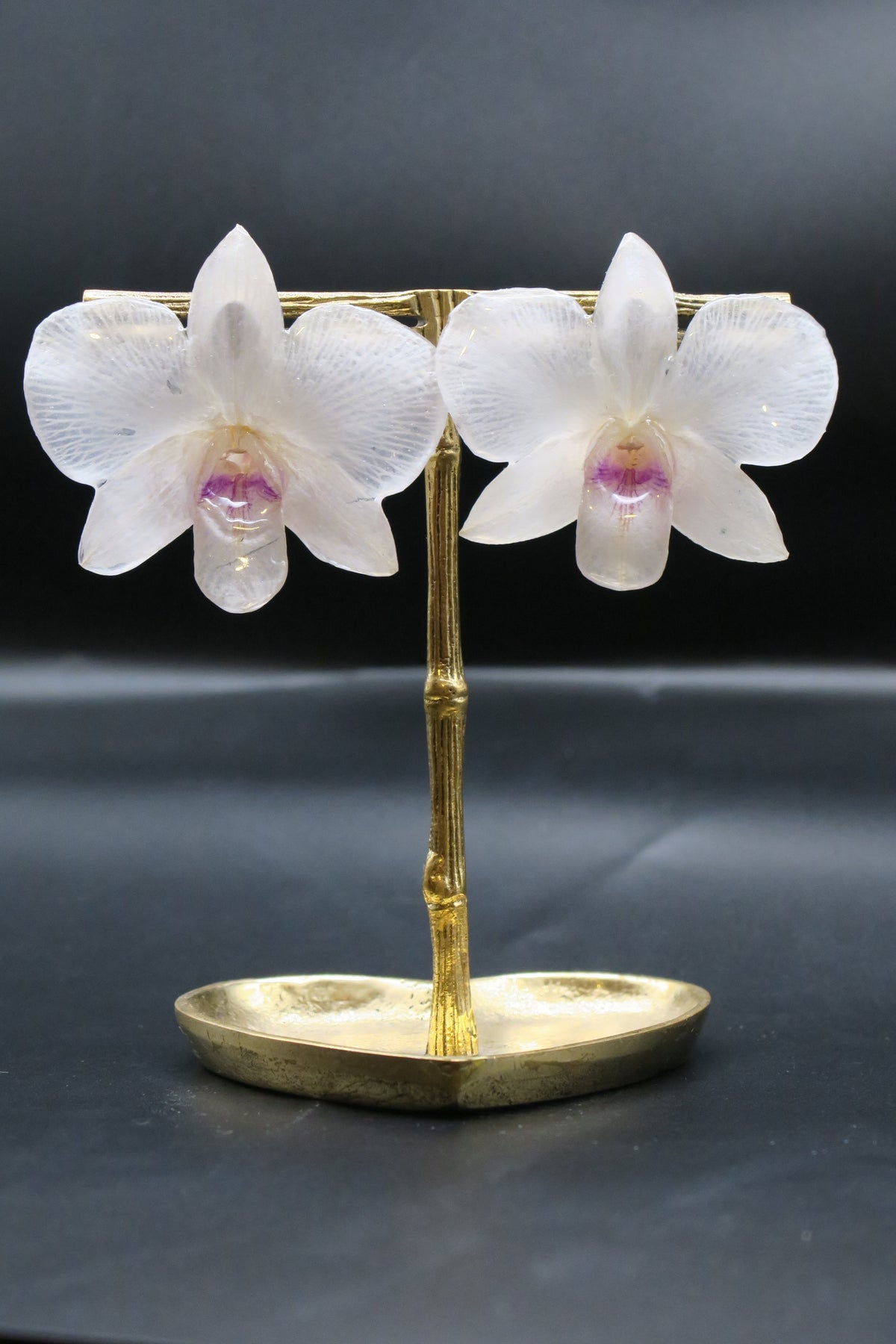 Alma real orchid earrings