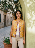 Silk hand embroidered vest